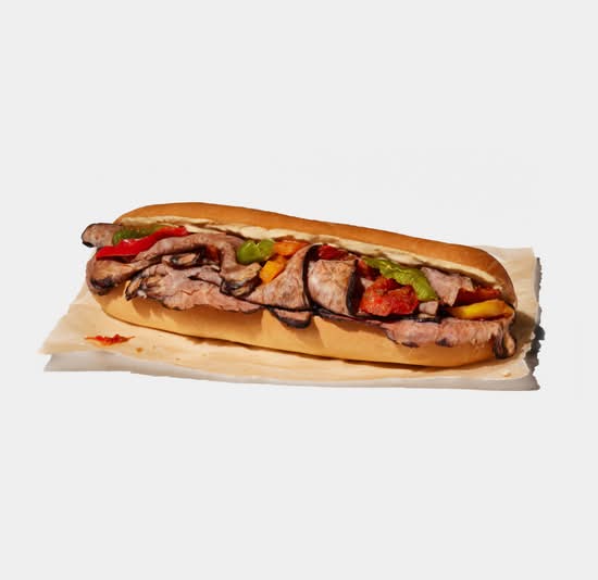 Roast beef and sweet peppers baguette / Baguette au boeuf rôti et poivrons sucrés