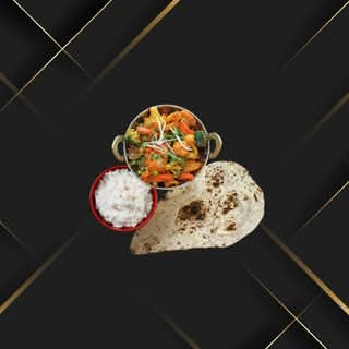 Mix Vegetables, Rice, and One Naan