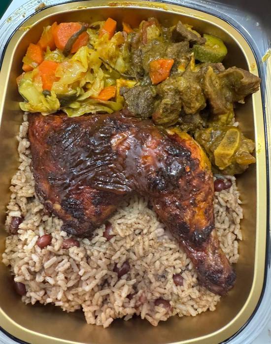 Jerk Chicken & Curry Goat Meal