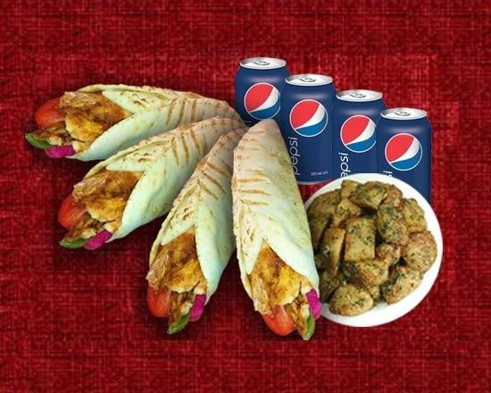 4 Sandwiches + 4 Drinks + One Side of Garlic Potatoes (Family Deal)