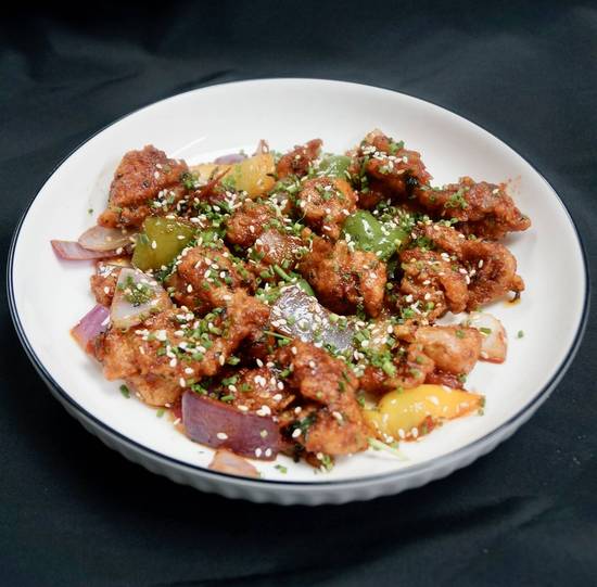 chicken Chilli with rice
