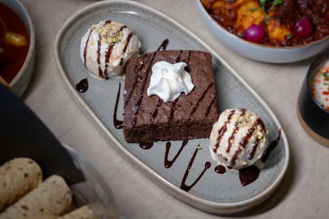 Chocolate Brownie with Ice Cream