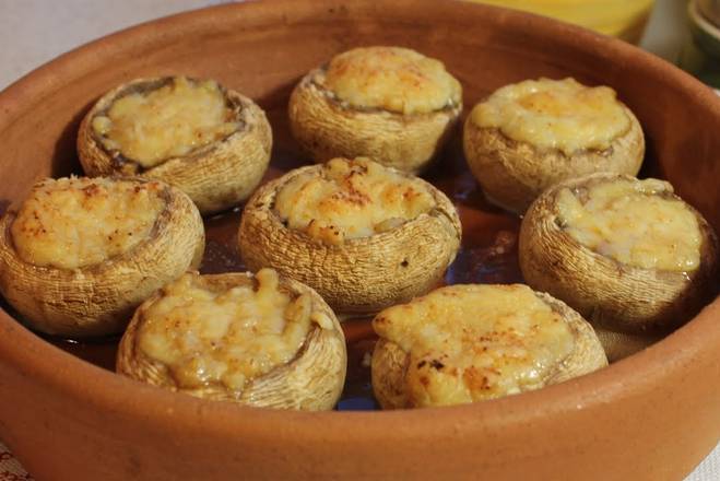 Fried Mushrooms with Cheese