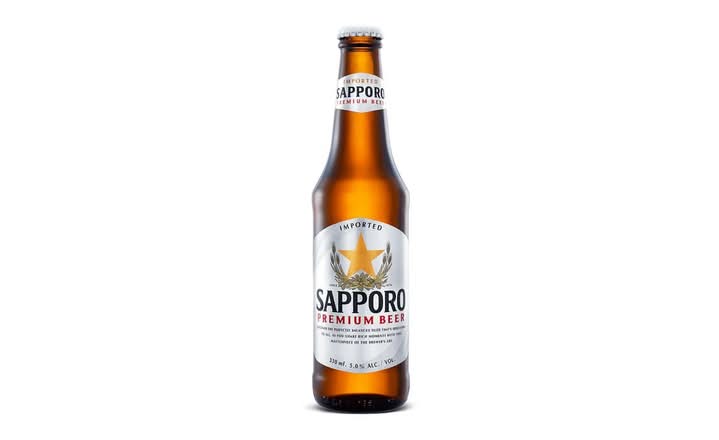 Sapporo, 355ml bottle beer (5%25 ABV) TP