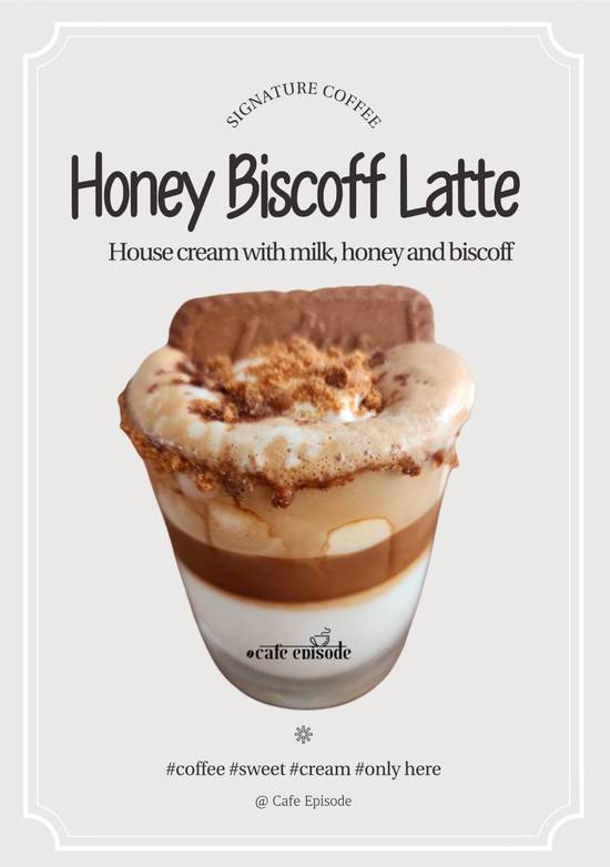 Iced Honey Biscoff Latte(12oz)