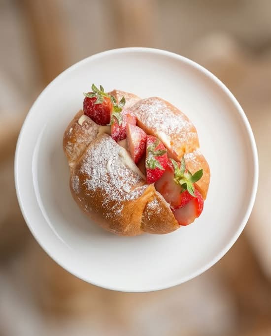 Strawberry Custard Salty Bread