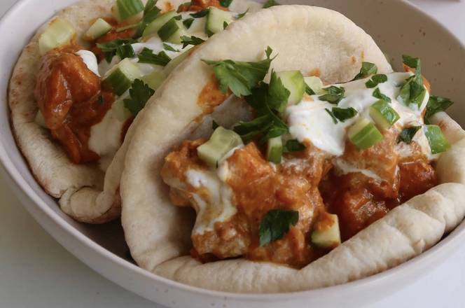 Paneer ( cheese) butter masala Naan taco
