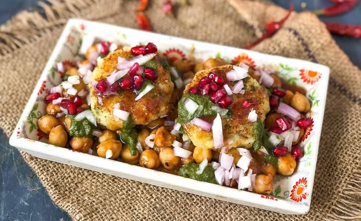 Aloo Tikki Chaat → Crispy Potato Bowl🌶️