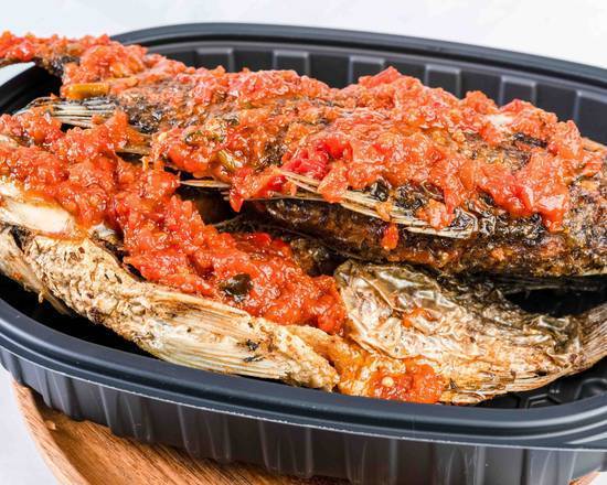 Fried and Sauced Tilapia Fish