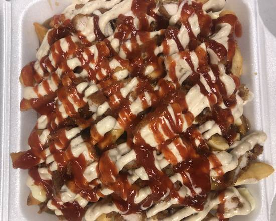 BBQ chicken poutine