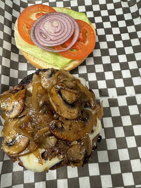 Swiss mushroom Burger (8oz)