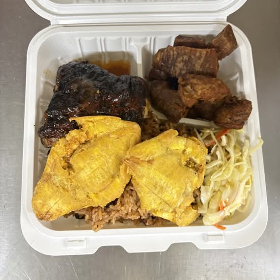 Mix Jerk Chicken with Fried Pork