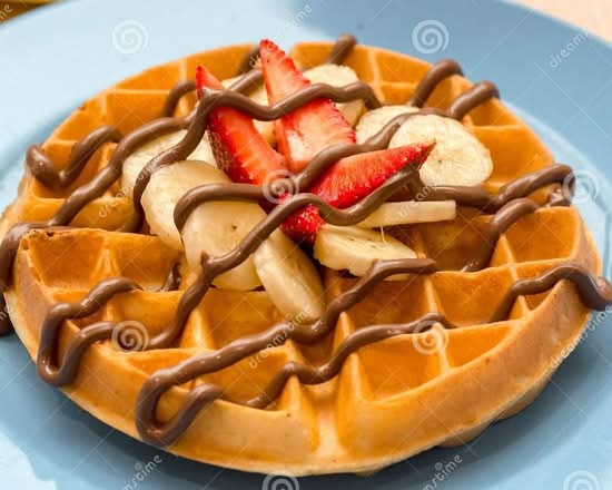 Fresh Strawberry Banana Nutella Waffle