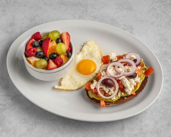 Avocado Toast, One Egg, and Fruit