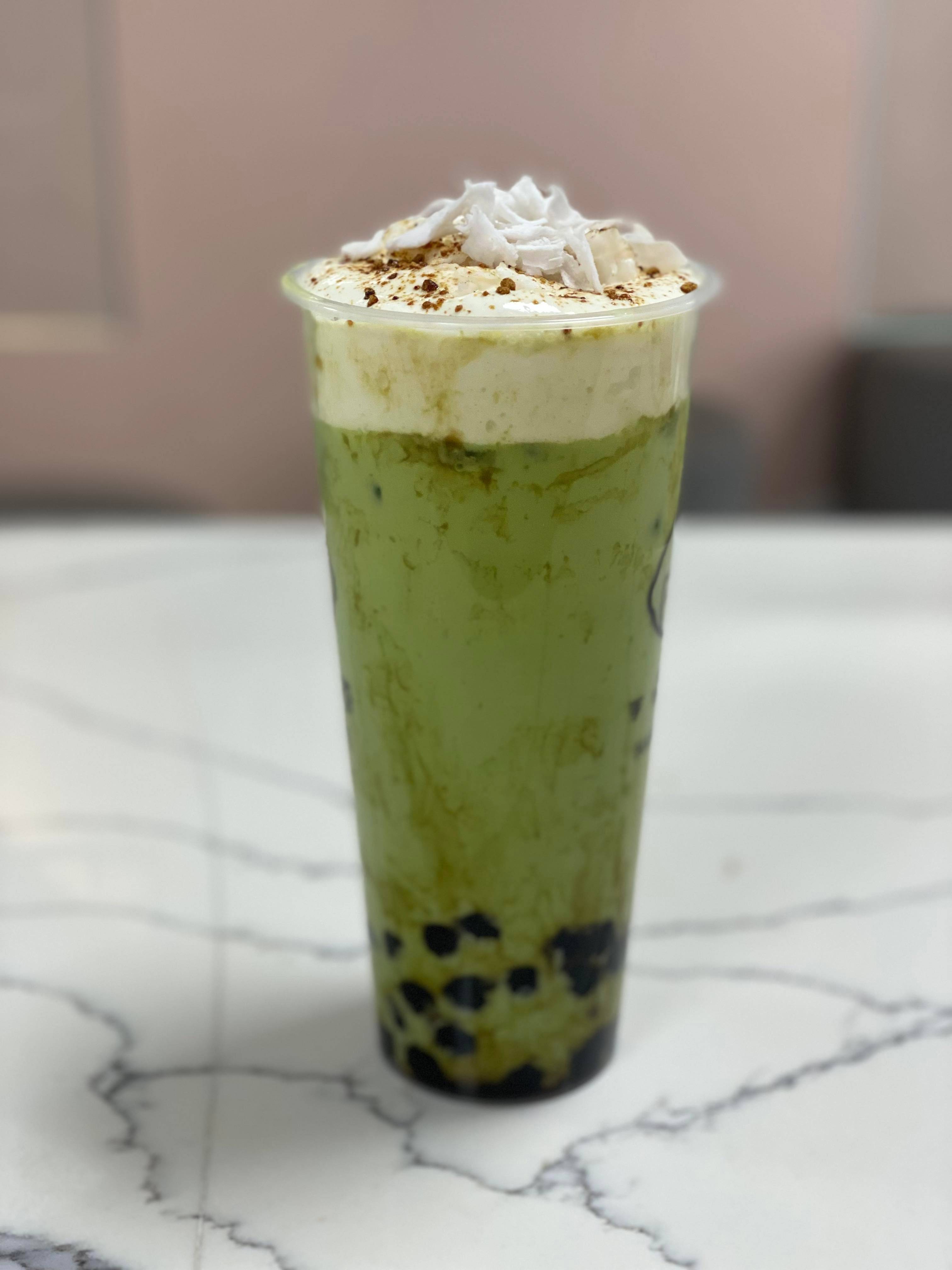 Greenn Thai milk tea with Coconut cream (Large)