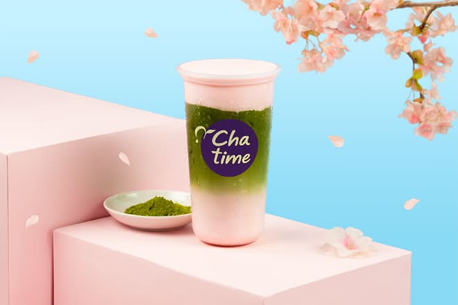 Sakura Blossom Matcha Latte