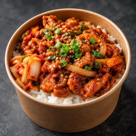 SPICY PORK BULGOGI RICE BOWL (JEYUK DEOPBAP)