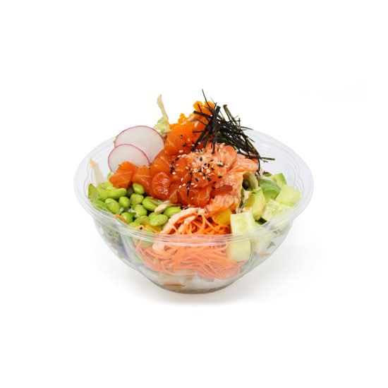 P10：NEW! Poke Salmon & with (2 pcs) Fried Shrimp