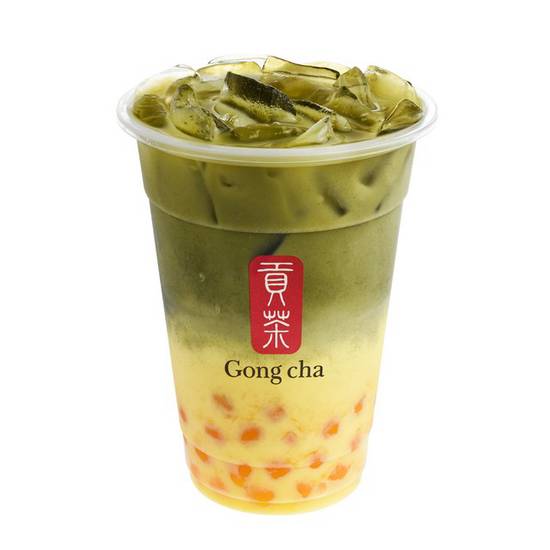 Matcha Mango Drink w/ Mango White Pearl