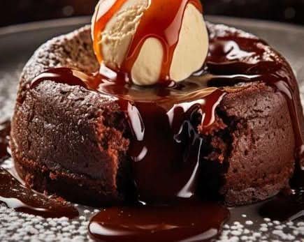 Molten Chocolate Lava Cake with Vanilla Ice cream