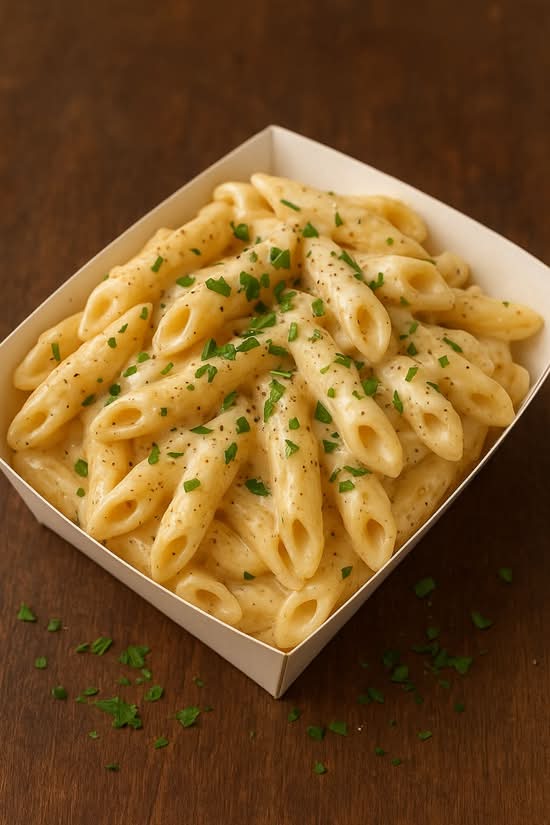 CREAMY GARLIC PENNE PASTA