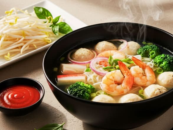 18. Seafood Pho (Shrimp, Crab, Fish Balls - May Contain Gluten)