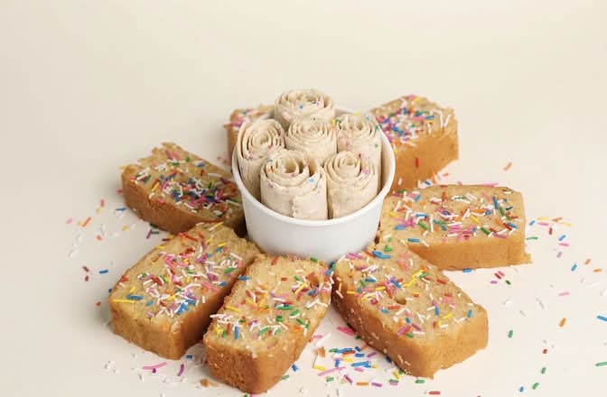 Birthday Cake rolled icecream