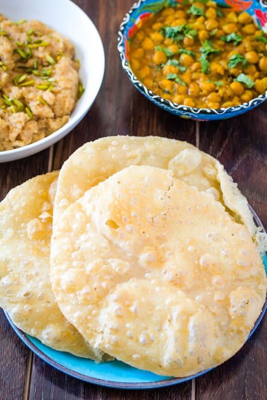 Chole Puri Halwa Plate