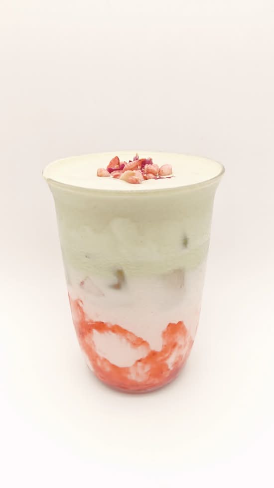 Strawberry Matcha Cream Latte