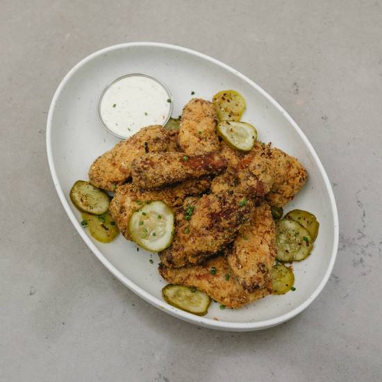 Dill Pickle Fried Chicken Wings