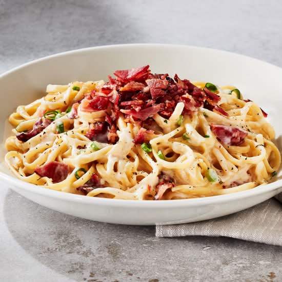 Linguini carbonara modérée / Moderate Linguini Carbonara