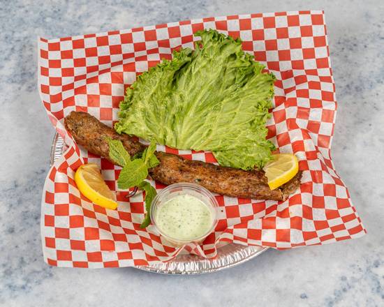Beef seekh kabab with Naan