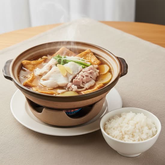 151. Sole Fillet, Shredded Pork and Deep-Fried Tofu in Hot Pot 龍脷柳肉絲豆腐煲