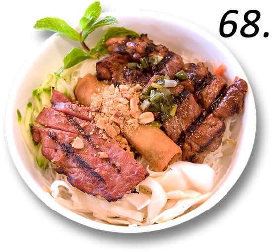 V6. Vermicelli Spring Roll & Grilled Pork and spiced pork