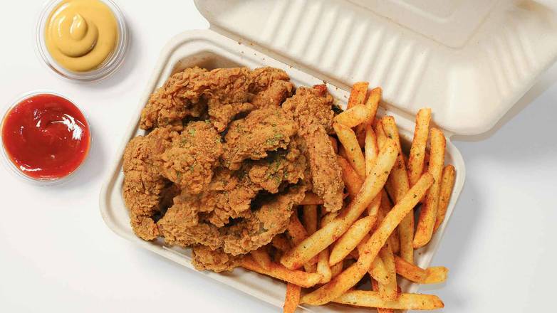 CHICKEN FINGER FRIES.