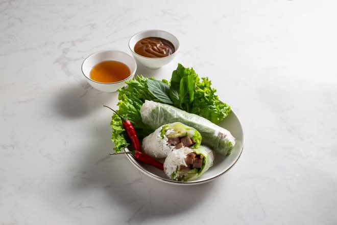 3. Grilled Pork Patty Salad Roll | Nem Nướng Cuốn (GF only with Fish Sauce) (1 Roll)