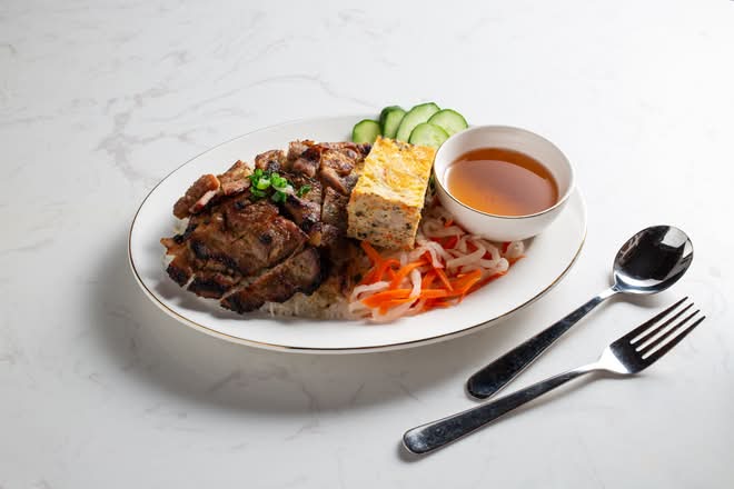 26. Grilled Pork, Steamed Egg Pie with Rice | Cơm Thịt Nướng, Chả Trứng (Gf)