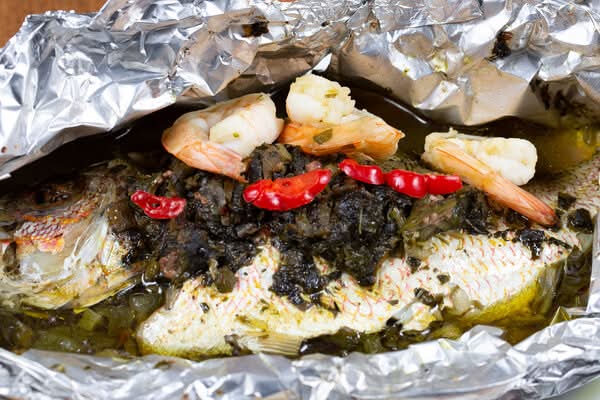 Oven Roasted Stuffed Snapper