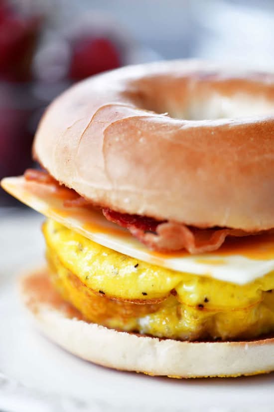 Bagel, Egg and Cheese Breakfast Sandwich