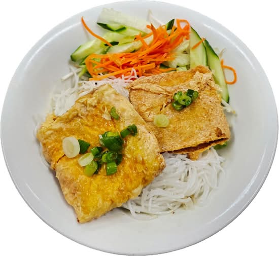 420. Tofu Sheet Wrapped Ground Shrimp on Vermicelli (Bún Tàu Hủ Ky Tôm)