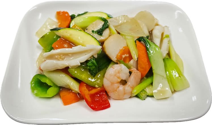 843. Stir-fried Vegetable with Seafood (Rau Cải Rổ Xào Hải Sản)