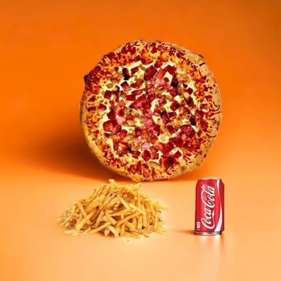 Promo 5 - 1 pizza 12 po (3 ingrédients) + petite frite + breuvage