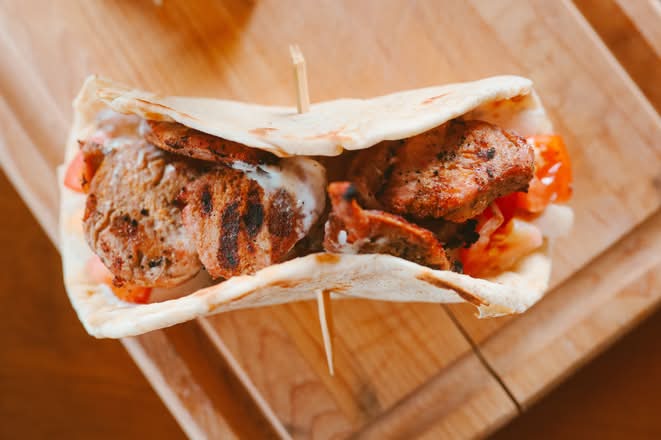 Pork or Chicken Souvlaki Pita Wrap