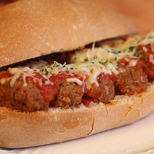 Meatball Sandwich and Fries