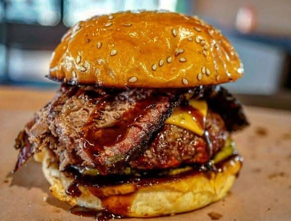 Double Smash Burger & Brisket + Fries