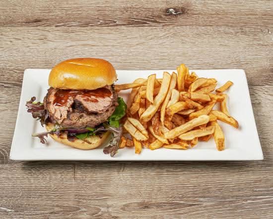 Smoked BBQ Brisket Burger + Fries