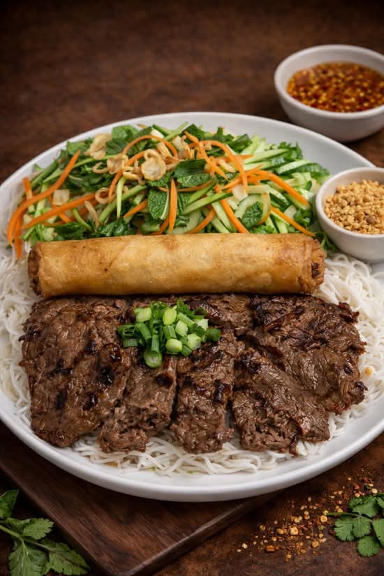 62. Bun Bulgogi Beef & Spring Roll