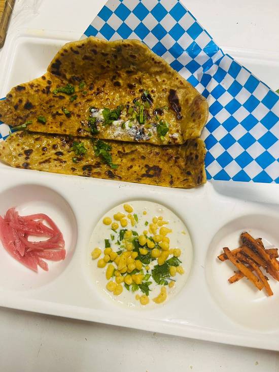 Paneer Paratha Thali