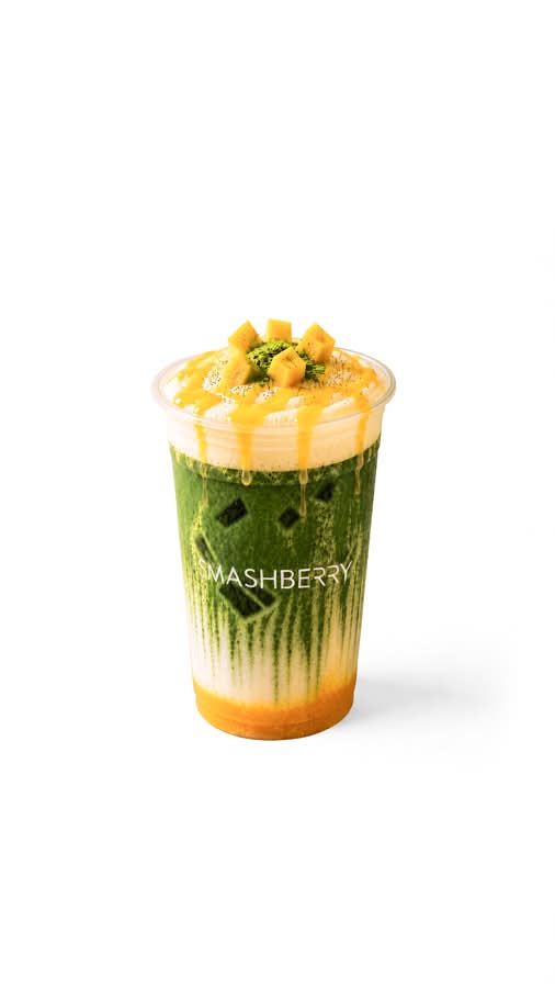 ICED MATCHA LATTE Yuzu Mango  16 oz