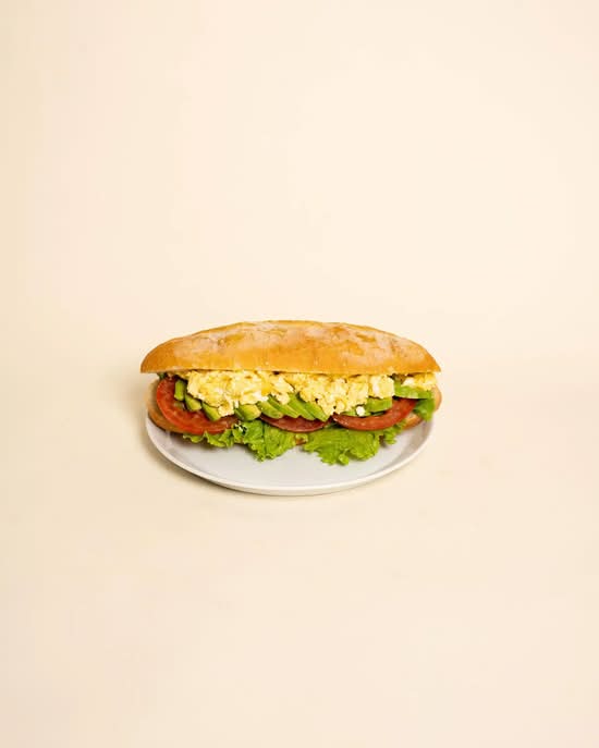 Avo and Egg on Baguette